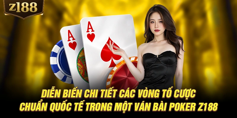 Diễn biến chi tiết các vòng tố cược chuẩn quốc tế trong một ván bài Poker Z188